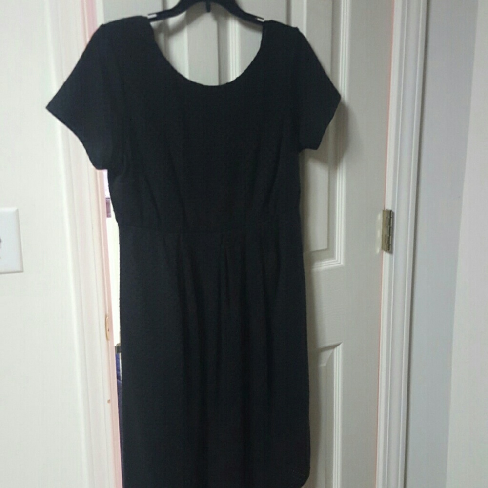 Black eyelet Maternity dress.